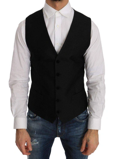 Shop Dolce & Gabbana Black Polka Dot Pattern Vest