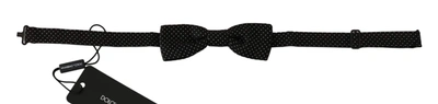 Shop Dolce & Gabbana Black Polka Dots Silk Adjustable Neck Papillon Men Bow Tie