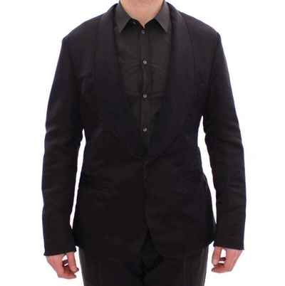 Shop Dolce & Gabbana Black Silk Slim Fit Blazer