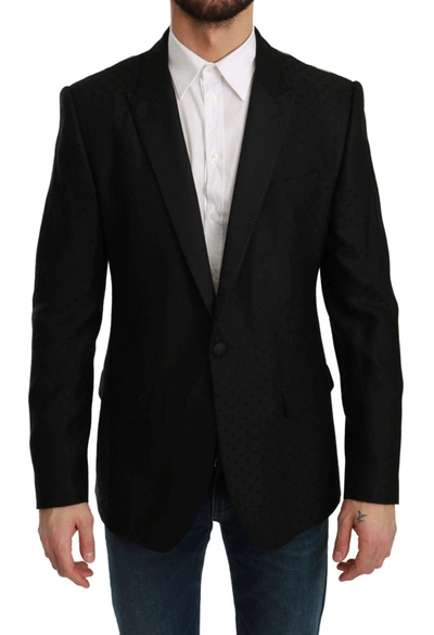 Shop Dolce & Gabbana Black Slim Fit Coat Jacket Martini Blazer