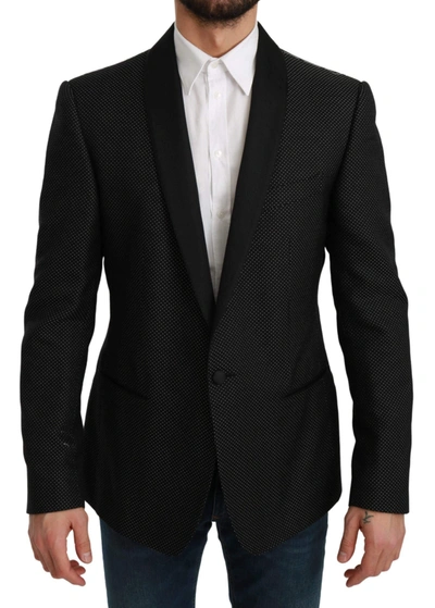 Shop Dolce & Gabbana Black Slim Fit Formal Jacket Martini Blazer