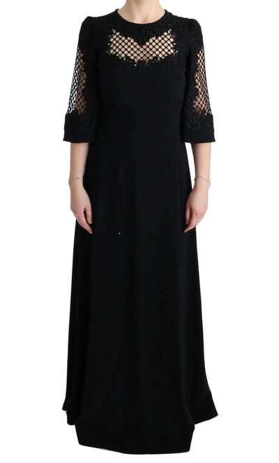 Shop Dolce & Gabbana Black Stretch Shift Long Maxi Dress