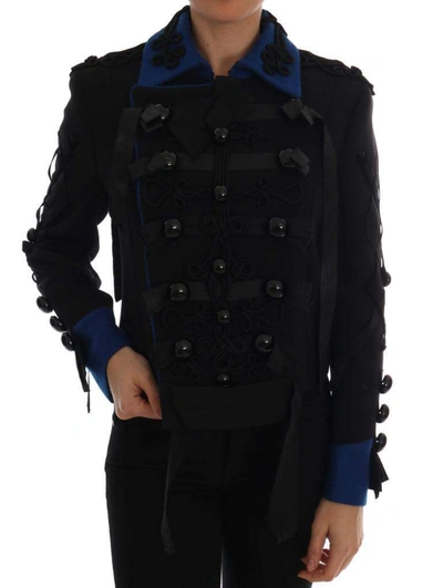 Shop Dolce & Gabbana Black Wool Trench Jacket