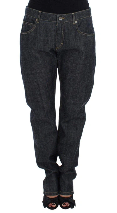 Shop Dolce & Gabbana Blue Cotton Oversize Denim Jeans