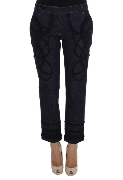 Shop Dolce & Gabbana Blue Denim Cotton Capri Torero Jeans