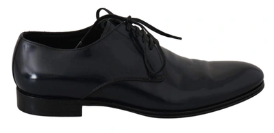 Dolce & Gabbana Blue Leather Dress Derby Formal Mens Shoes In Blue