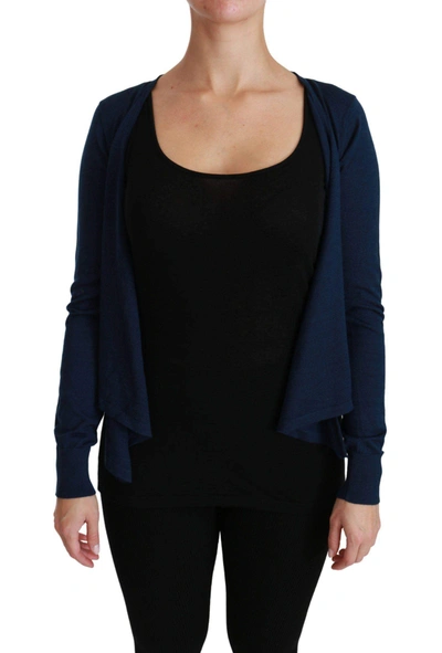 Shop Dolce & Gabbana Blue Long Sleeve Cardigan Vest Cashmere Sweater