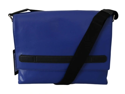 Shop Dolce & Gabbana Blue Shoulder Cotton Sling Crossbody Messenger Bag
