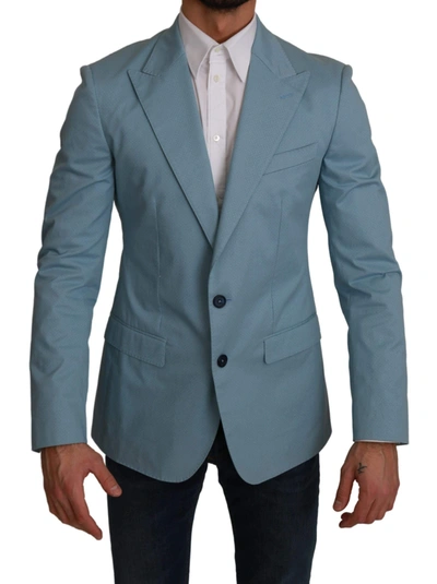 Shop Dolce & Gabbana Blue Slim Fit Coat Jacket Martini Blazer