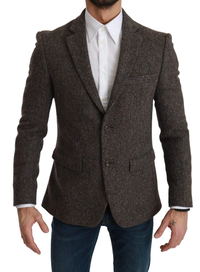 Shop Dolce & Gabbana Brown Jacket Formal Coat Wool Blazer