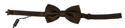 Shop Dolce & Gabbana Brown Polka Dots Silk Adjustable Neck Papillon Men Bow Tie