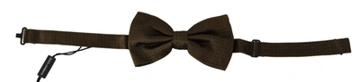 Dolce & Gabbana Brown Polka Dots Silk Adjustable Neck Papillon Men Bow Tie In Brown