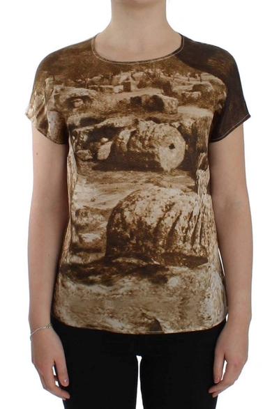 Dolce & Gabbana Brown Taormina Silk Blouse In Brown