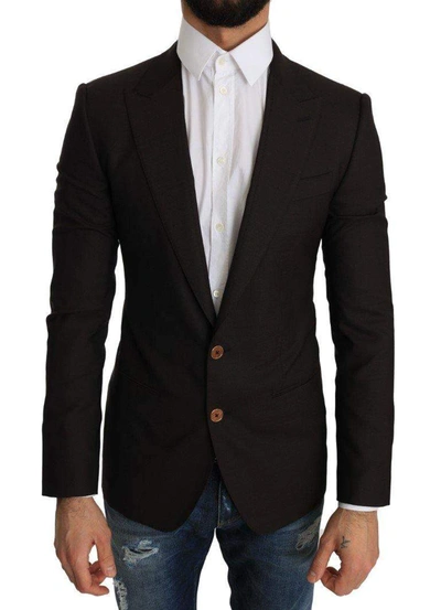 Shop Dolce & Gabbana Brown Wool Sicilia Jacket Coat Blazer