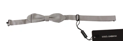 Shop Dolce & Gabbana Gray 100% Silk Faille Adjustable Neck Bow Tie Papillon