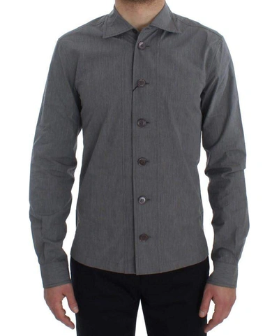 Shop Dolce & Gabbana Gray Cotton Formal Dress Button Shirt