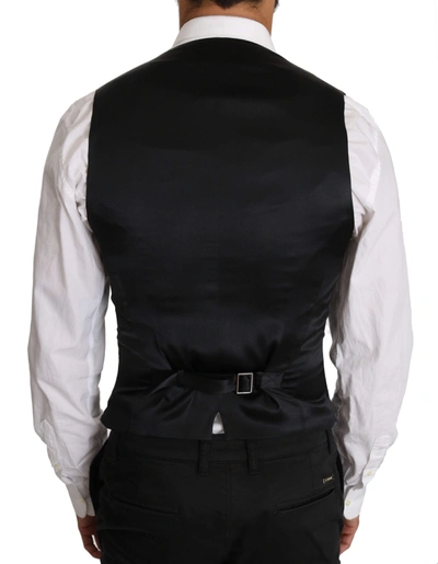 Dolce & Gabbana Gray Wool Double Breasted Waistcoat Vest In Gray
