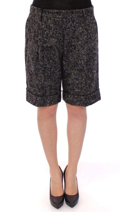 Dolce & Gabbana Gray Wool Shorts Pants In Gray