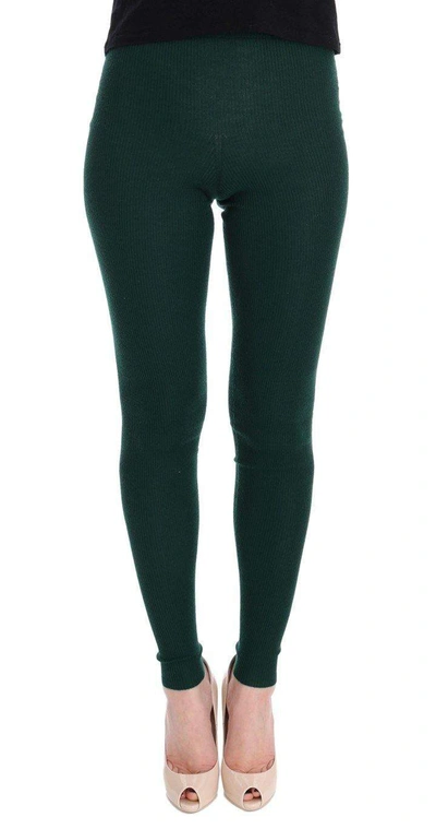 Shop Dolce & Gabbana Green Cashmere Stretch Tights