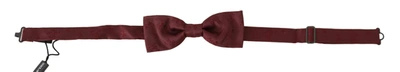 Shop Dolce & Gabbana Men Maroon 100% Silk Faille Adjustable Men  Neck Bow Tie In Bordeaux