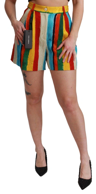 Shop Dolce & Gabbana Multicolor Riga Pittorica Mini Shorts