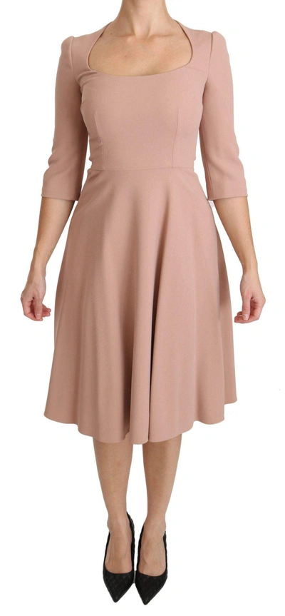 Dolce & Gabbana Elegant Light Pink A-line Knee Length Dress In Pink