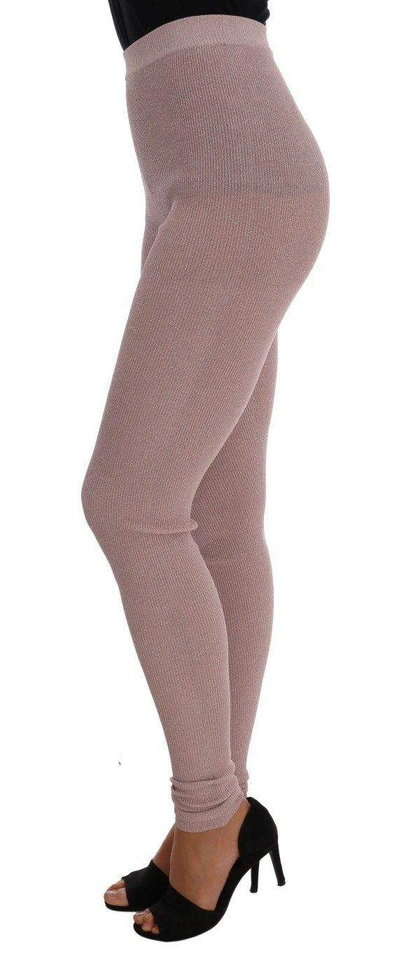 Shop Dolce & Gabbana Pink Stretch Waist Tights Stockings