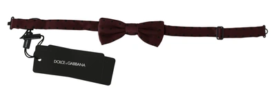 Dolce & Gabbana Purple Dotted Silk Adjustable Neck Papillon Bow Tie In Purple