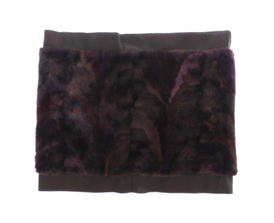 Shop Dolce & Gabbana Purple Mink Fur Scarf Foulard Neck Wrap