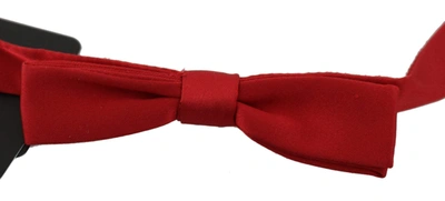 Shop Dolce & Gabbana Red 100% Silk Slim Adjustable Neck Papillon Bow Tie