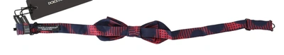 Shop Dolce & Gabbana Red Checkered 100% Silk Adjustable Men Neck Bow Tie