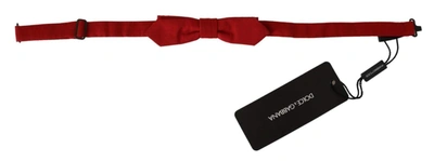 Shop Dolce & Gabbana Red Slim Skinny Mens Necktie 100% Silk Bow Tie