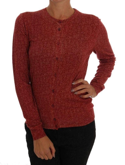 Shop Dolce & Gabbana Red Wool Top Cardigan Sweater