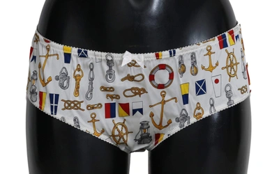 Dolce & Gabbana Underwear Sailor Print Silk Bottoms In Black