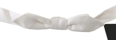Shop Dolce & Gabbana White 100% Silk Slim Adjustable Neck Papillon Men Tie