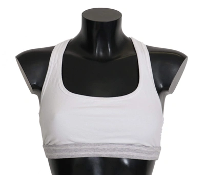 Shop Dolce & Gabbana White Cotton Sport Stretch Bra Underwear