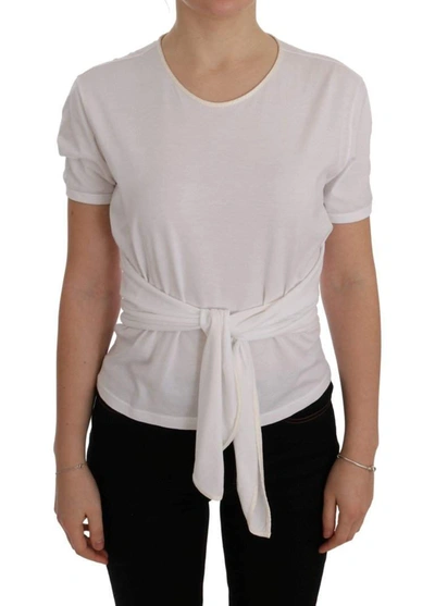 Shop Dolce & Gabbana White Cotton Silk T-shirt