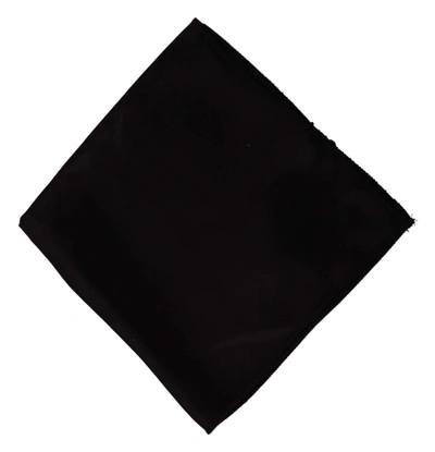 Shop Dolce & Gabbana Black 100% Silk Square Handkerchief Scarf
