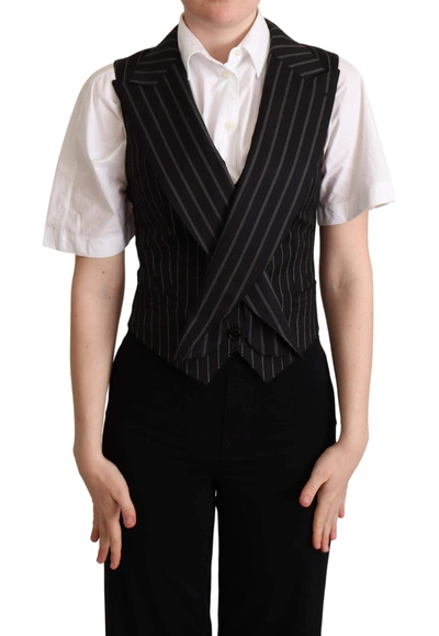 Shop Dolce & Gabbana Black Brown Leopard Print Waistcoat Vest