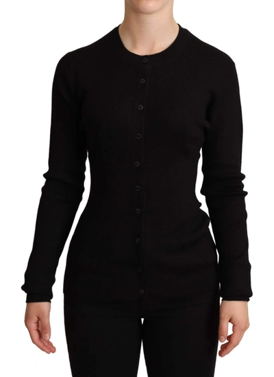 Shop Dolce & Gabbana Black Cashmere Button Down Cardigan Sweater