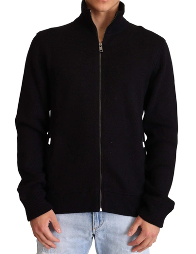 Shop Dolce & Gabbana Black Cashmere Zipper Mens Sweater