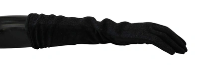 Shop Dolce & Gabbana Black Gray Mid Arm Length Mittens Wool  Gloves