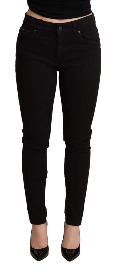 Shop Dolce & Gabbana Black Skinny Denim Cotton Stretch Trouser Jeans