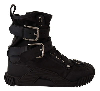 Shop Dolce & Gabbana Black Trekking Boots High Cut Sneakers Shoes