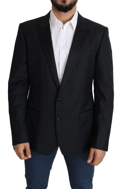 Shop Dolce & Gabbana Black Wool Single Breasted  Martini Blazer