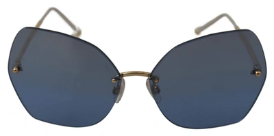 Shop Dolce & Gabbana Blue Mirror Gold Gradient Women Sunglasses