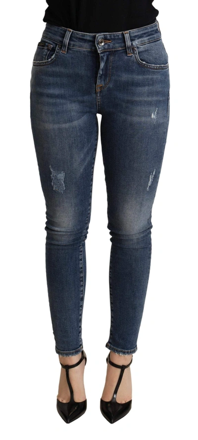 Shop Dolce & Gabbana Blue Skinny Denim Cotton Stretch Trouser Jeans