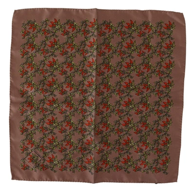 Shop Dolce & Gabbana Brown Carrots Print Silk Handkerchief