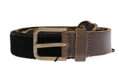 Shop Dolce & Gabbana Brown Leather Logo Cintura Gürtel Belt
