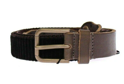 Dolce & Gabbana Elegant Leather-cotton Fusion Men's Belt In Brown